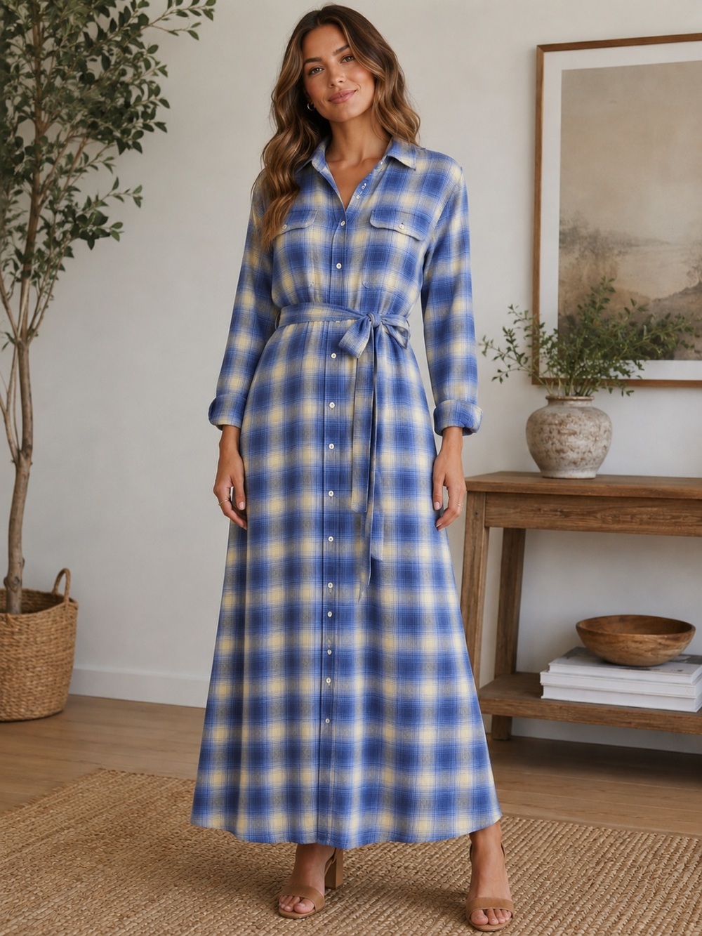 Polo, Ralph Lauren maxi plaid dress